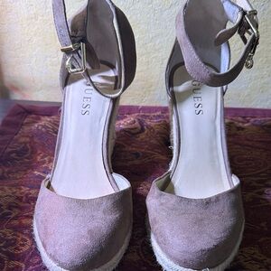 Guess Women's Brown Espadrille Ankle Strap Shoes